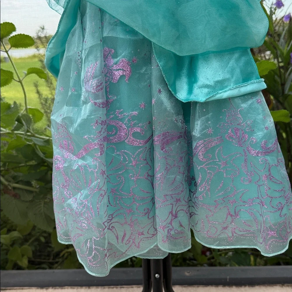 Disney Store The Little Mermaid Princess Ariel Costume Dress and flounder plush